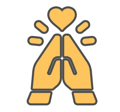 hands below a heart icon