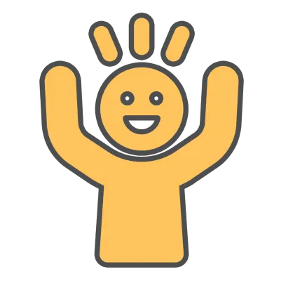 figure raising hands icon