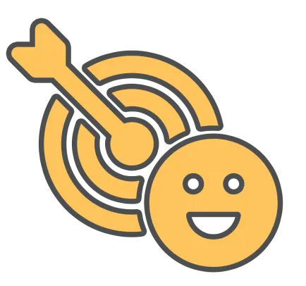 bullseye with a smiling face icon