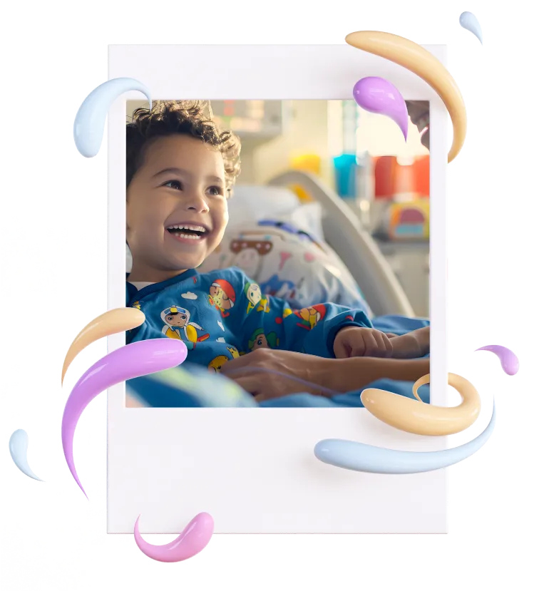 smiling kid in a poloroid