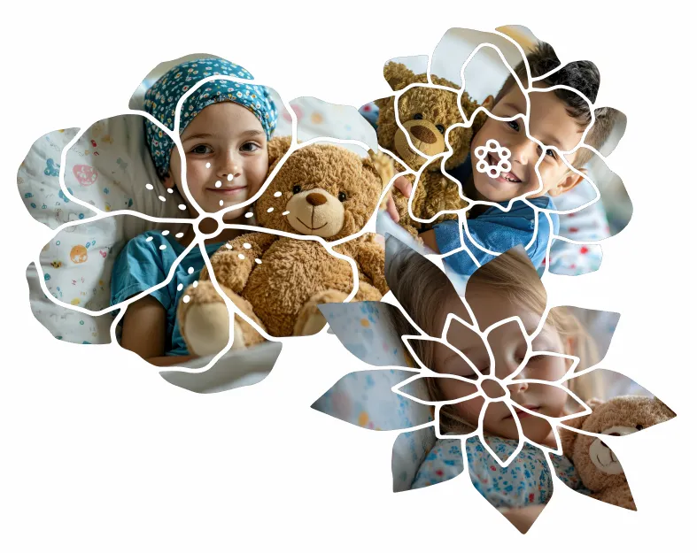 kids holding a teddy bear