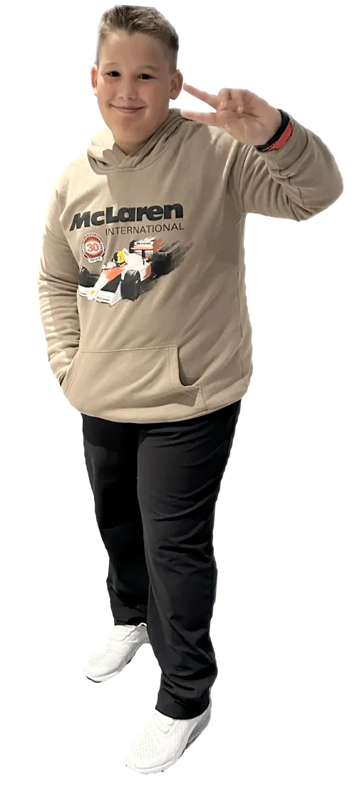 full size cutout image of sawyer giving the peace sign